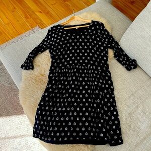 Garnet Hill dress, pockets, drop waist with pleats.  3/4 sleeve.